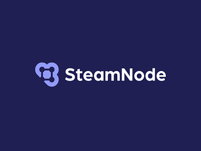 SteamNode abstract blockchain cloud creative crypto cryptocurrency digital icon kreatank logo mark mining negative space node steam symbol tech