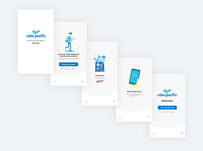 Cebu Pacific On Boarding Screen App airline cebu pacific cebupacific design illustration mobile app ui user experience userinterface ux