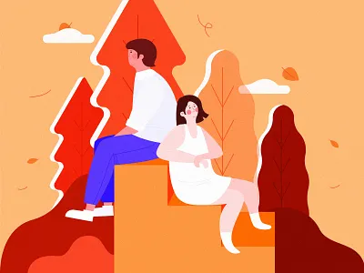 autumn app design illustration ui