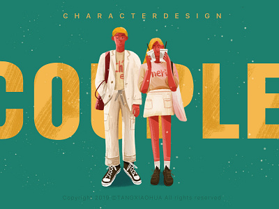 Couple-Character illustration ui ux 设计