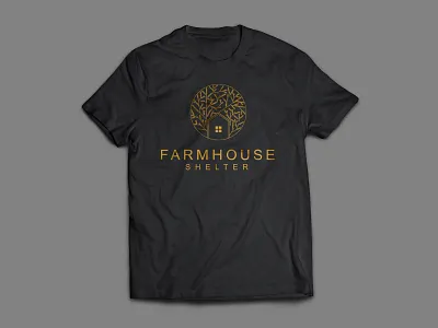 FARM HOUSE T-shirt mock up branding clean design identity illustrator logo logo design logoclub logodesign logotype minimal presentation design t shirt