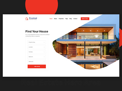 Real Estate Header Exploration business header design header exploration headers home leading page design ui