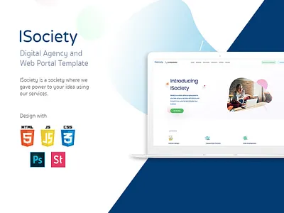 Isociety digital agency responsive strap theme design themeforest