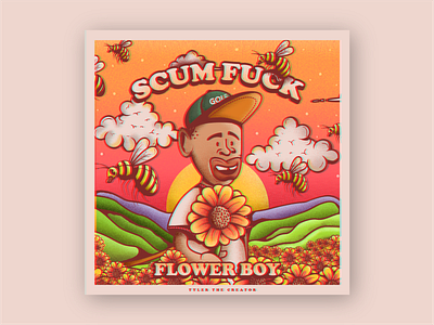 Cartoon Cover - Tyler the Creator cover cover art digitalart fanart fullcolor graphicdesign illustration illustration art illustration design illustrator photoshop tyler the creator vector