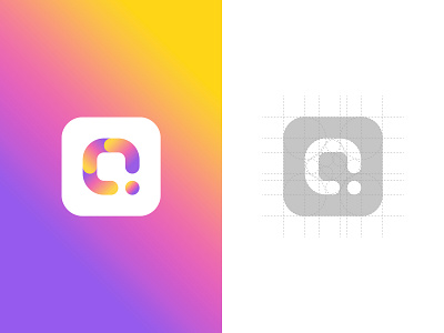 Q Logo abstract clean flat geometric gradient grid icon illustrator letter q logo logo design logo grid minimalist logo minimalistic minimalistic logo modern pictogram symmetric