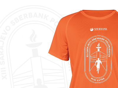 Official T shirt for Sarajevo Sberbank Halfmarathon 2019 brand identity branding colors design halfmarathon illustration inspiration logo minimal olympic games retro run running sarajevo simple simple design sport sports branding tshirt tshirt design