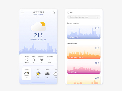 Weather App gradients illustration minimal weather app weather forecast