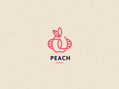 fruit logo // branding design flat fruit illustration logo minimal peach type typography vector