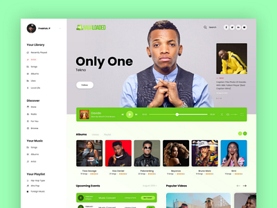 Naijaloaded Proposed Web App dribblers interaction music music app music streaming playlist rebranding ui design uiux user interface user experience videos web app web design