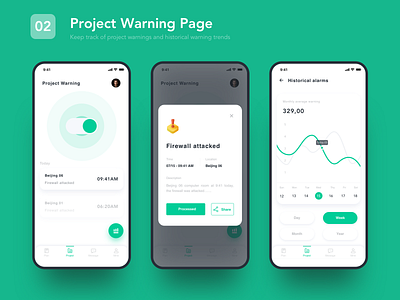 02 Project Warning Page app branding design icon illustration sketch ui ux web