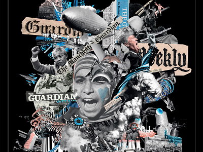 James Dawe x The Guardian Weekly collage design digital editorial graphic design illustration illustrator jelly london newspaper photocollage photography photomontage politics social