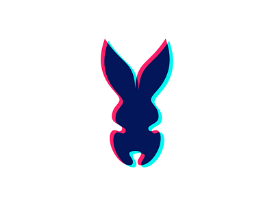 Rabbit overlapping color logo animal bunny color design elegant fashion illustraion luxury modern overlapping rabbit technology vector