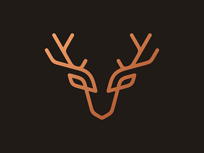 Deer antlers logo. animal deer design elegance elegant fashion feminine gold illustraion line luxury modern vector