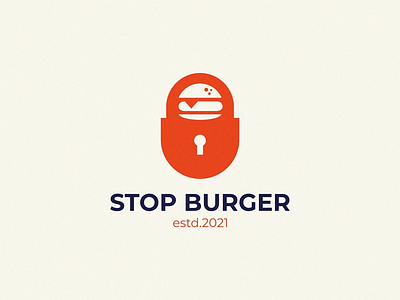 Stop Burger burger food logo stop symbol vegan