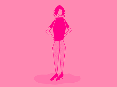 Girl Standing adobe illustrator character character design characters design girl illustration illustrator logo pink shadow sketchapp standing ui vector