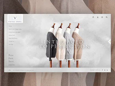 Vintage Shade homepage clean creative color concept design flat header landing layout page ui uiux website website concept