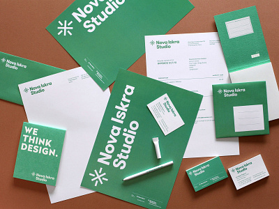 Nova Iskra Studio — Stationery branding business card consistency correspondence design system envelope identity invoice logo memo notepad simple stationery stationery design