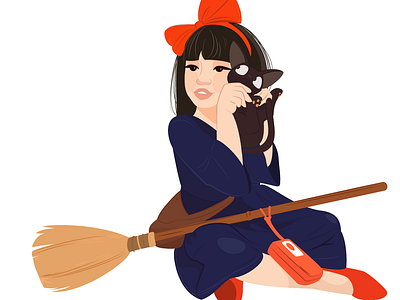 Kiki art cartoon cat character character design concept art design drawing fashion flat vector girl halloween illustration kiki kikillo kikis delivery service poster studio ghibli vector witchcraft