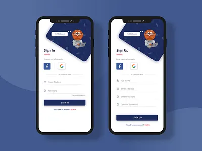 Sign In Sign Up Mobile App Design concept adobe ilustrator basketball concept design illustration login mobile app design photoshop sign in signin signup sports app design sports design ui ux uxdesign vector
