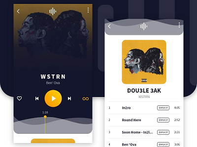 Music App - UI Design adobe xd music music app music player timeline ui uidesign waves wstrn