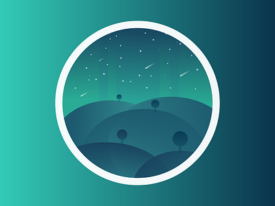 Landscape 6 hills illustration nature nature illustration night scenery sky