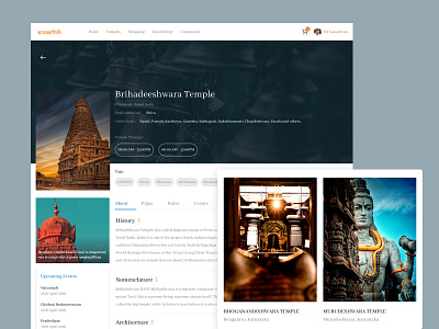 Online Temple Seva App temple ui design webdesign