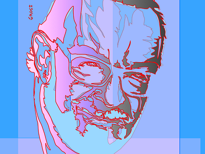 Portrait of Antonio autodesk graphic beard line drawing portrait retrato