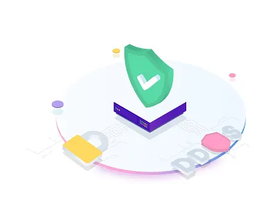 Isometric Server Security Illustration illustraion isometric isometric illustration vector visual design