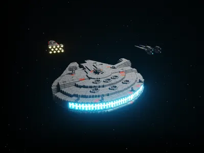 Star Wars in Magica Voxel magica voxel magicavoxel millenium falcon starwars