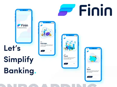 Finin - Let's Simplify Banking app design flat illustration ui ux vector