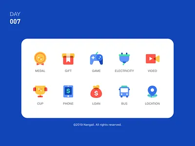 007-ICON bus cup electricity gift icon illustration loan location logo medal phone ui video