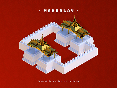 Mandalay c4d isometric mandalay myanmar