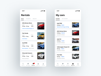 Car Sharing Mobile App active leases app available cars car car list car sharing design ios leasing mobile mobile app rent request ride sharing share ui ux