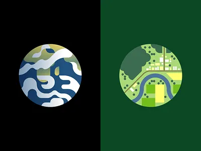 Global and local earth illustration infographic landscape
