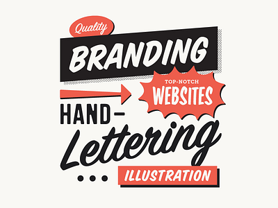 Real Tenacious Services 20s 50s black branding freelance halftone hand lettering illustration lettering logo logodesign red retro sign painter type vintage web design