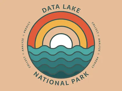 Data Lake National Park - Reporting Team T-Shirt Concept data analytics data lake element 84 first post illustration logo national park retro