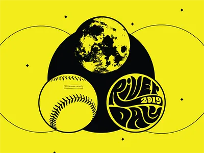 River Day 2019 70s design illustration lettering lunar retro tarot type