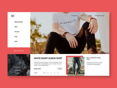 Exploration Web Design ~ Clothes clothes clothing red ui web design