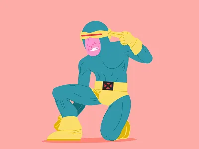 80s Cyclops from X-Men Fanart adobe illustrator character comic art comics cyclops digital art disney fanart illustration marvel stickers vector art x men