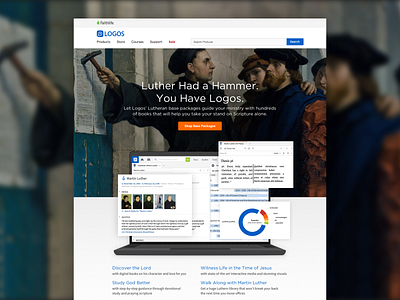Logos Bible Software Lutheran Landing Page app bible bible software branding christian denominational design jesus layout logos logos bible software lutheran software ux web web app webdesign website website design