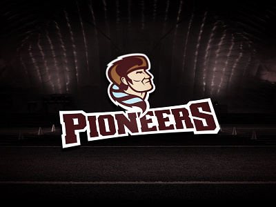 Pioneers branding cap face font football hat league lockup logo logotype pioneer pioneers raccoon sports sports logo typeface wordmark