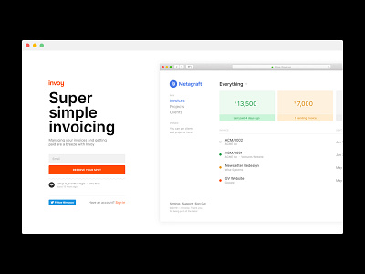 Alpha Landing Page app invoice invoy landing minimal web