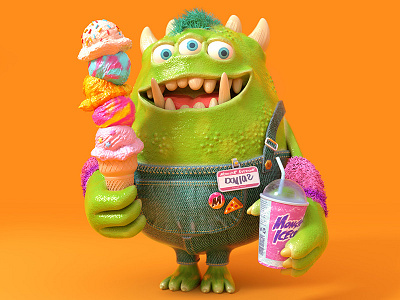 The Monster Project 2019 3d c4d character cinema4d icecream monster monster project octane