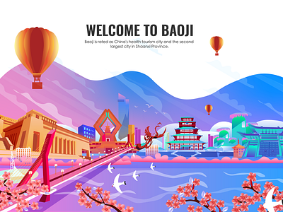 Propaganda Illustrations of Tourist Cities city travel ui 应用 插图 设计