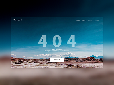 Deserti 404 - Daily UI 008 008 app blue brown dailyui desert design flat minimal ui ux web