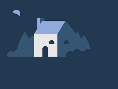 Forest house colors design flat design illustration minimalist