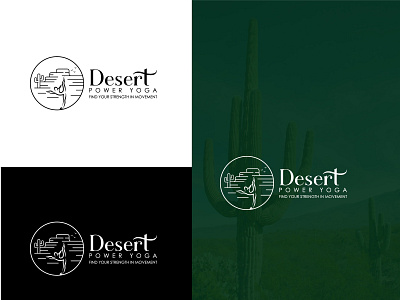 Desert Power Yoga Display beauty logo cactus cosmetic desert fiverr luxury space wild yoga