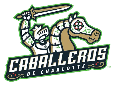 Caballeros de Charlotte - Primary Logo baseball branding copa illustration latino minor league baseball