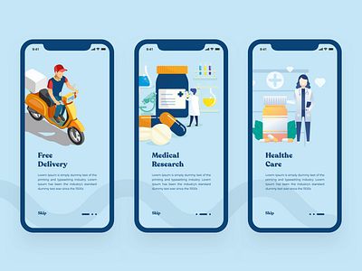 Pharmacy app app design blue doctors healthe care light onboarding medical app onboarding uiux