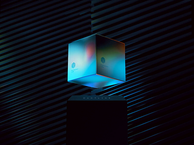 Multivariate Cube #330 3d abstract animation blender blind box blue box clean cube genesis gradient icon illustration motion graphics nft pass passcard wantline